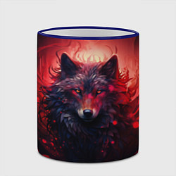 Кружка 3D Волчица и розы, цвет: 3D-синий кант — фото 2