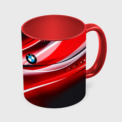 Кружка 3D BMW sport line steel, цвет: 3D-белый + красный