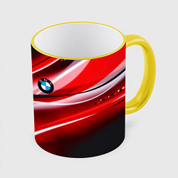 Кружка 3D BMW sport line steel, цвет: 3D-желтый кант