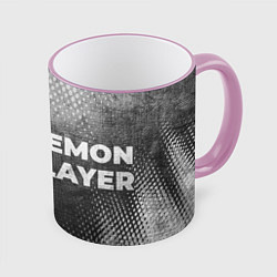 Кружка 3D Demon Slayer - grey gradient по-горизонтали, цвет: 3D-розовый кант