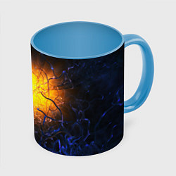 Кружка 3D Абстракция зарождение звезды, цвет: 3D-белый + небесно-голубой