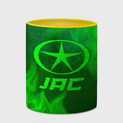 Кружка 3D JAC - green gradient, цвет: 3D-белый + желтый — фото 2