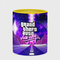 Кружка 3D GTA vice city retrovawe, цвет: 3D-белый + желтый — фото 2