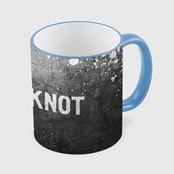 Кружка 3D Slipknot - grey gradient по-горизонтали, цвет: 3D-небесно-голубой кант