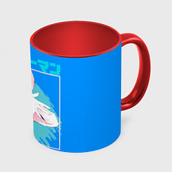 Кружка 3D Макима персонаж Человек-бензопила, цвет: 3D-белый + красный