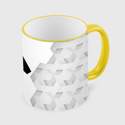 Кружка 3D Apex Legends white poly, цвет: 3D-желтый кант