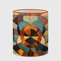 Кружка 3D Винтажная мозайка, цвет: 3D-оранжевый кант — фото 2