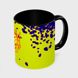 Кружка 3D Cyberpunk 2077 листья сакуры, цвет: 3D-белый + черный