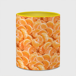 Кружка 3D Паттерн дольки мандарин, цвет: 3D-белый + желтый — фото 2