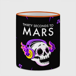 Кружка 3D Thirty Seconds to Mars неоновый череп, цвет: 3D-оранжевый кант — фото 2