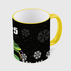 Кружка 3D Змея - 2025, цвет: 3D-желтый кант