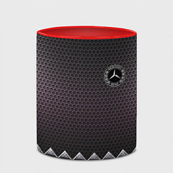 Кружка 3D Mercedes benz carbon steel, цвет: 3D-белый + красный — фото 2