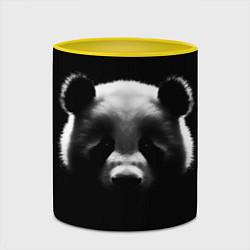 Кружка 3D Панда на черном фоне, цвет: 3D-белый + желтый — фото 2