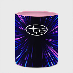 Кружка 3D Subaru neon energy, цвет: 3D-белый + розовый — фото 2