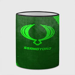 Кружка 3D SsangYong - green gradient, цвет: 3D-черный кант — фото 2