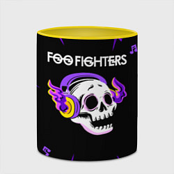 Кружка 3D Foo Fighters неоновый череп, цвет: 3D-белый + желтый — фото 2