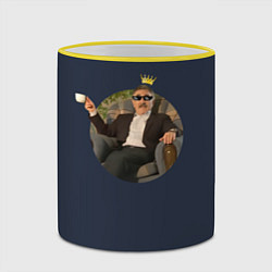 Кружка 3D Леонид Каневский царь, цвет: 3D-желтый кант — фото 2