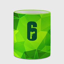 Кружка 3D Rainbow Six green poly, цвет: 3D-светло-зеленый кант — фото 2