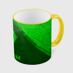 Кружка 3D Skyrim - green gradient, цвет: 3D-желтый кант