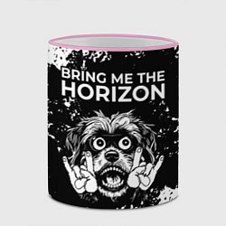 Кружка 3D Bring Me the Horizon рок пес, цвет: 3D-розовый кант — фото 2