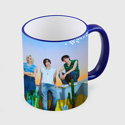 Кружка 3D ATE Stray Kids Hyunjin Felix Han Seungmin, цвет: 3D-синий кант