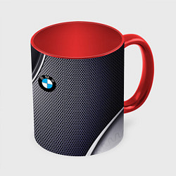 Кружка 3D BMW metalic auto metal, цвет: 3D-белый + красный
