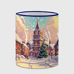 Кружка 3D Пустой новогодний городок, цвет: 3D-синий кант — фото 2