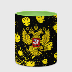Кружка 3D Жёлтые краски герб, цвет: 3D-белый + светло-зеленый — фото 2