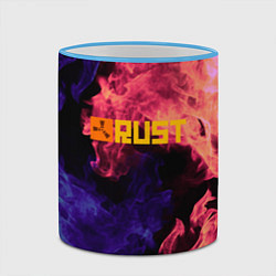 Кружка 3D RUST flame steel, цвет: 3D-небесно-голубой кант — фото 2
