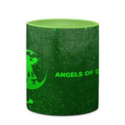 Кружка 3D Angels of Death - green gradient по-горизонтали, цвет: 3D-белый + светло-зеленый — фото 2