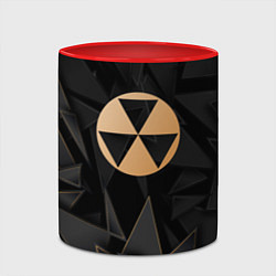 Кружка 3D Fallout golden poly, цвет: 3D-белый + красный — фото 2