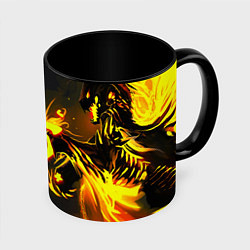 Кружка 3D Doom logo monster, цвет: 3D-белый + черный