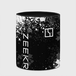 Кружка 3D Zeekr - белый брызги, цвет: 3D-белый + черный — фото 2