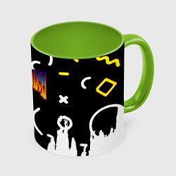 Кружка 3D Doom game pattern, цвет: 3D-белый + светло-зеленый