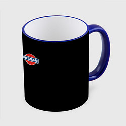 Кружка 3D Nissan logo steel, цвет: 3D-синий кант