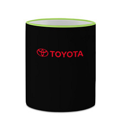 Кружка 3D Toyota red logo auto, цвет: 3D-светло-зеленый кант — фото 2