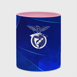 Кружка 3D Benfica blue poly, цвет: 3D-белый + розовый — фото 2