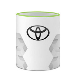 Кружка 3D Toyota white poly, цвет: 3D-светло-зеленый кант — фото 2