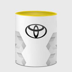 Кружка 3D Toyota white poly, цвет: 3D-белый + желтый — фото 2