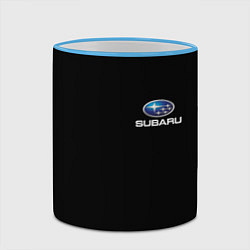 Кружка 3D Subaru logo auto, цвет: 3D-небесно-голубой кант — фото 2