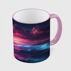 Кружка 3D Night sea, цвет: 3D-розовый кант