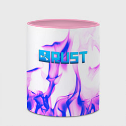 Кружка 3D RUST game neon steel, цвет: 3D-белый + розовый — фото 2