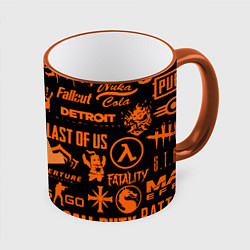 Кружка 3D Half-life pattern game, цвет: 3D-оранжевый кант
