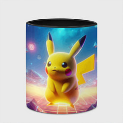 Кружка 3D Funny Pikachu - vaporwave, цвет: 3D-белый + черный — фото 2