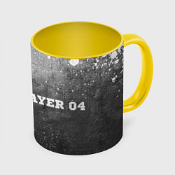 Кружка 3D Bayer 04 - grey gradient по-горизонтали, цвет: 3D-белый + желтый