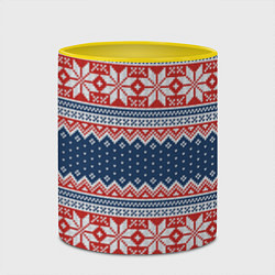 Кружка 3D Knitted Pattern, цвет: 3D-белый + желтый — фото 2