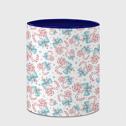 Кружка 3D Новогодние леденцы, цвет: 3D-белый + синий — фото 2