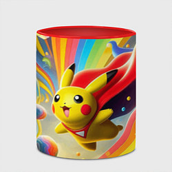 Кружка 3D Super Pikachu - ai art fantasy, цвет: 3D-белый + красный — фото 2