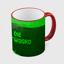 Кружка 3D Die Antwoord - green gradient по-горизонтали, цвет: 3D-красный кант