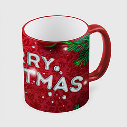 Кружка 3D Merry Christmas 2025, цвет: 3D-красный кант